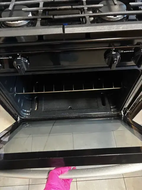 Clean oven interior after professional cleaning